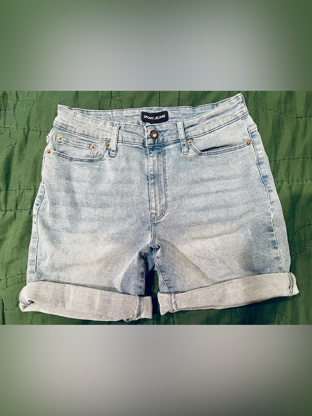 DKNY Light Blue Boyfriend Denim Shorts